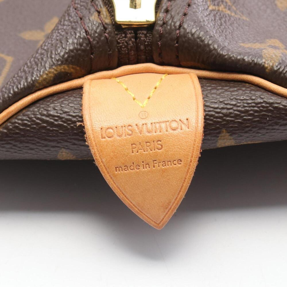 LOUIS VUITTON Authentic Brown Monogram Leather Keepall 45 Boston Bag - Picture 4 of 10